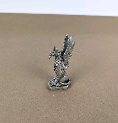 Vintage Pewter Sitting Gryphon Griffin Figurine by James Lane Casey Fantasy 3.5''