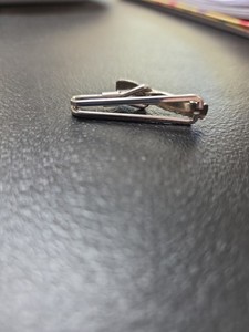 Vintage 1950 Silver Tone Mens Tie Clip, Stamped PIONEER