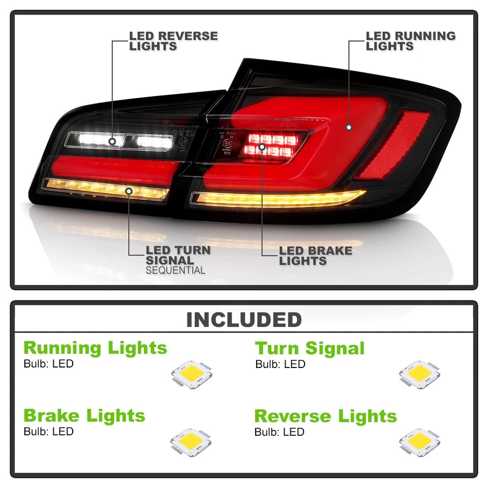 2011-2016 BMW F10 528i 535i 550i M5 Full LED Sequential Tail Lights Brake Lamps - Image 4 of 4