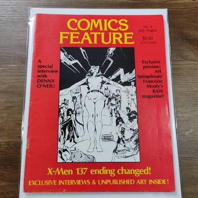 COMICS FEATURE #4 JULY AUGUST 1980 X-MEN DENNY O'NEIL US FANZINE MAGAZINE 