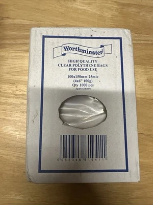Clear Polythene Plastic Bags FOOD GRADE Use Dispenser Boxed WORTHMINSTER Brand  - Image 1 of 2