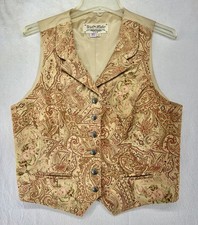 Wah Maker Vintage Collection Floral PaisleyTapestry Vest Women Med Western USA