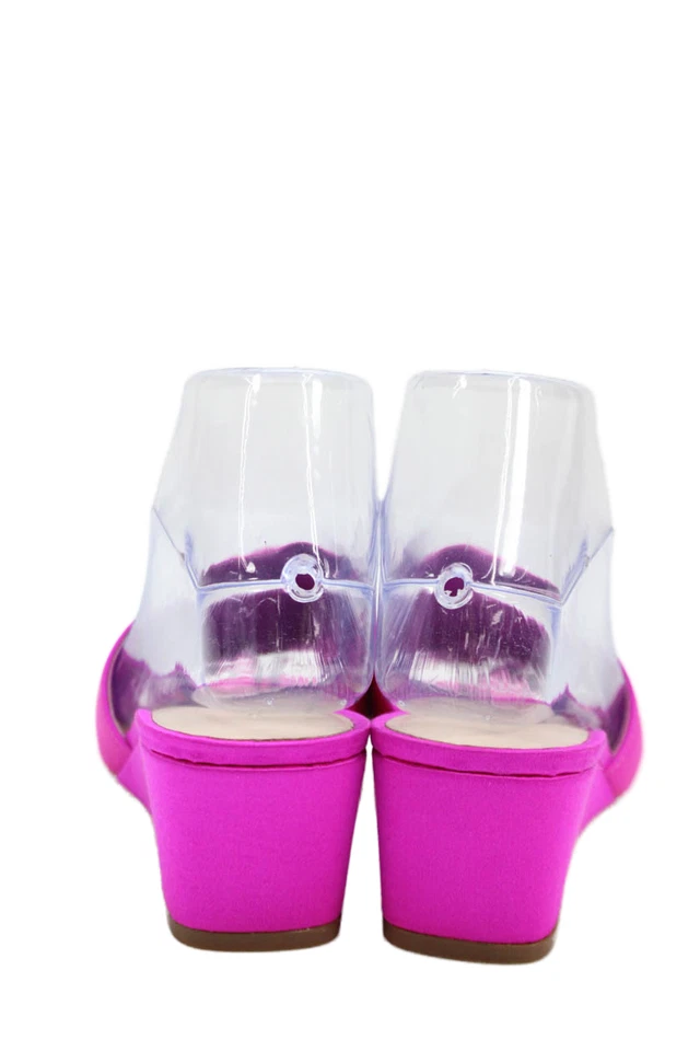 Tacones de cuña Loeffler Randall para mujer con textura punta abierta rosa talla 7,5 Foto 3 de 4