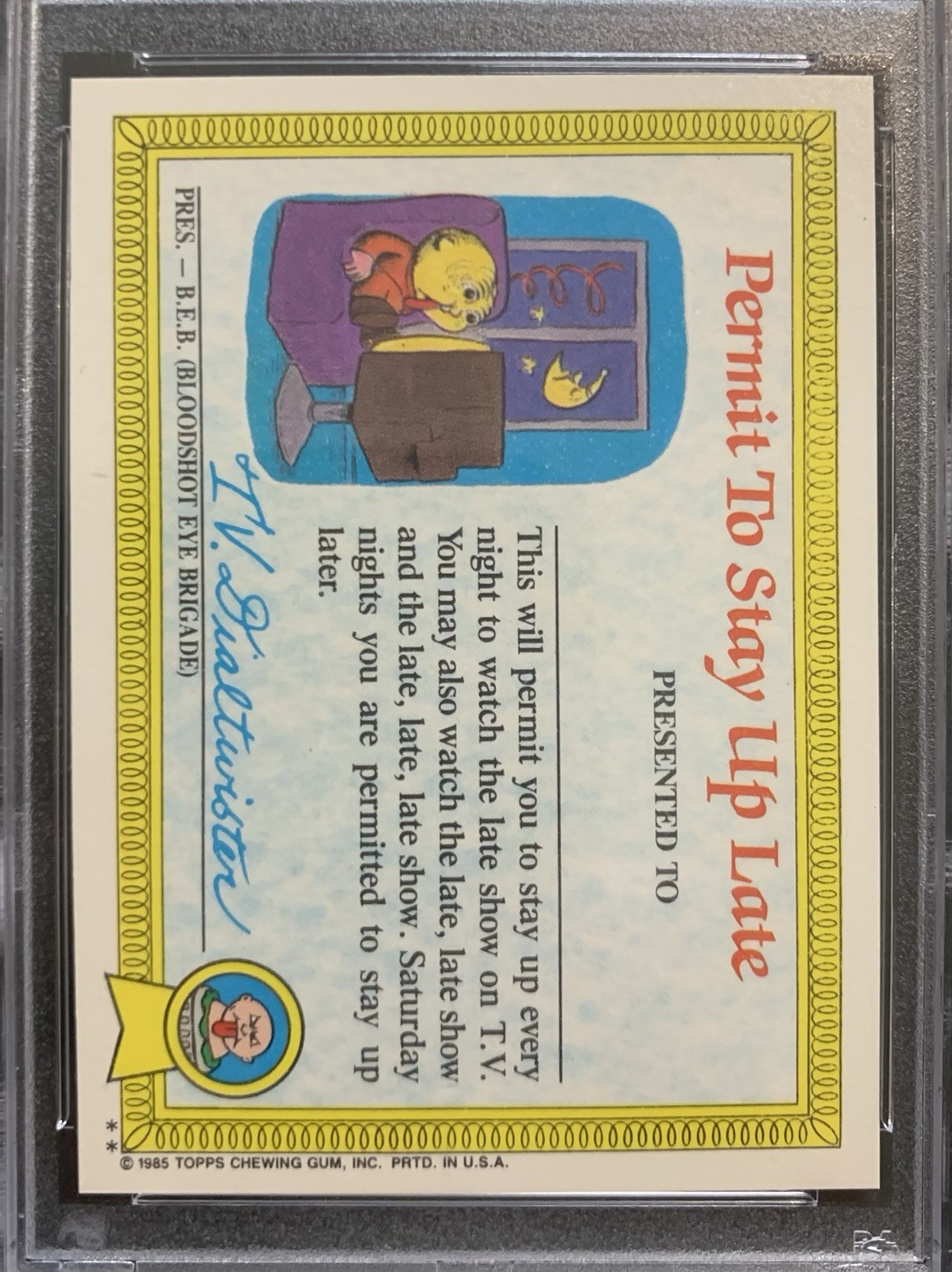 1985 Garbage Pail Kids OS1 Nasty Nick 1a PSA 10 GEM MINT-RARE GLOSSY CARD!! TWT view 6