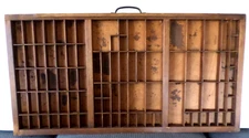 Vintage Wood Printers Drawer Letterpress Type Set Tray Shadow Box Display Case