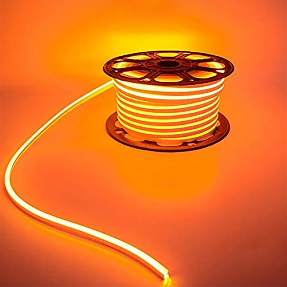 Amber LED Neon Flex Strip Light Rope 8x16mm for Indoor Outdoor