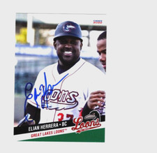 Elian Herrera signed autograph 2022 Great Lakes Loons baseball card Dodgers b