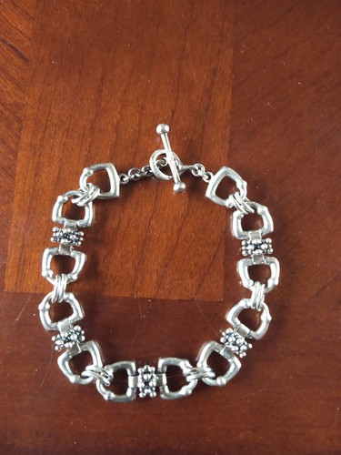 Michael Dawkins Sterlingsilber Reiter Motiv Knebel 8" Lagenlook Armband sehr guter Zustand