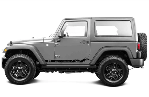 Custom Off Road Snow Mountain Car Sticker For Jeep Wrangler 2 Door Side Decals - Bild 2 von 4