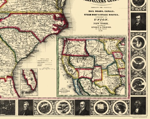 State Map - United States Eastern Travellers Guide - Phelps 1852 - 23 x 28 - Bild 3 von 20