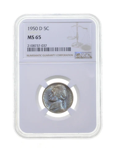 MS65 1950-D Jefferson Nickel - Graded NGC *4226