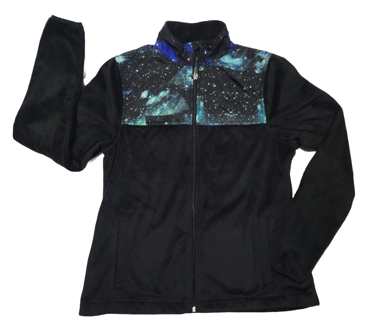 Giacca Nera Fila Sport Galaxy Velluto Donna Piccola Cerniera Piena Tasche Morbide In perfette condizioni