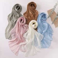 Muslim Women Long Scarf Head Cover Wrap Shawls Islamic Soild Color Headscarf New