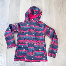 Sims Womens Winter Ski Snowboard Hooded Vented Jacket Coat Aztec Print New