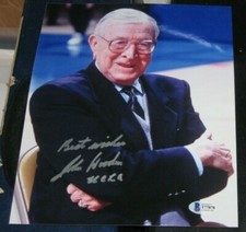 John Wooden Legendary UCLA Bruins SIGNED AUTOGRAPHED 8x10 Photo BAS Basketball