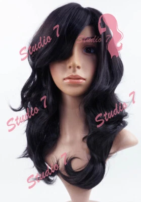 STUDIO7-UK W32 natürliches schwarz/dunkelbraun gewelltes Perücke Kunsthaut-Top natürlich