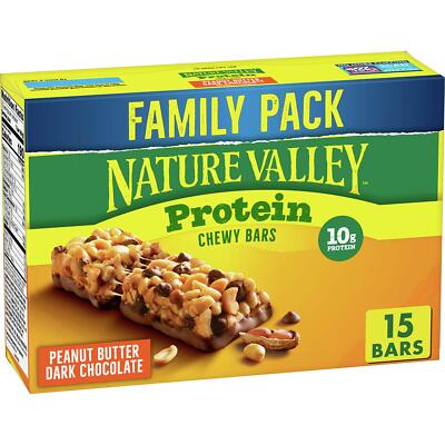 Nature Valley Chewy Protein Granola Bars Peanut Butter Dark Chocolate 15 Count