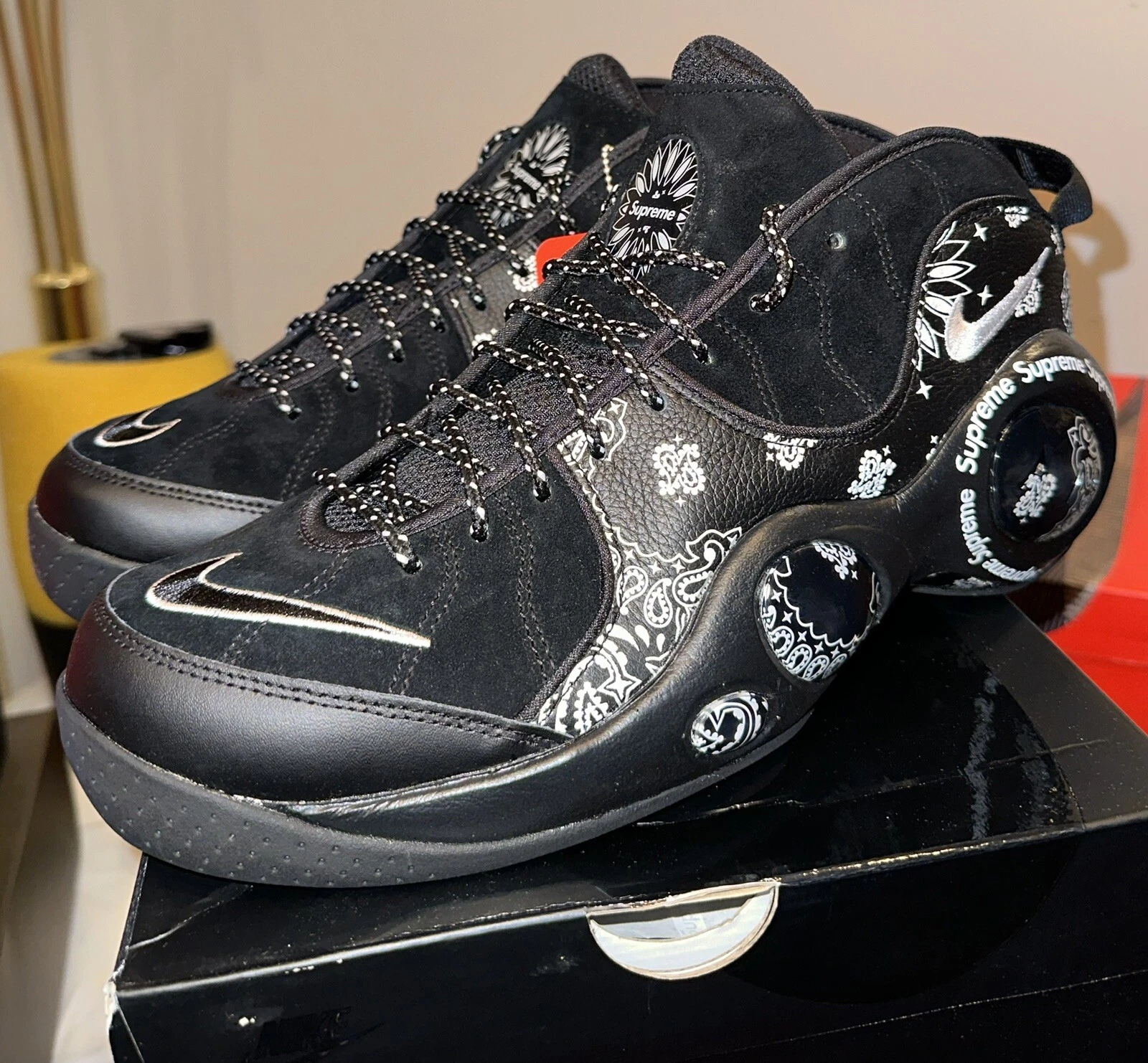Nike x Supreme Air Zoom Flight 95 SP noir blanc DJ8604 001 homme taille 12