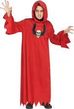 Child Red Ghoul Hooded Robe Devil Costume