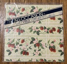 NOS Vintage All Occasion Strawberry Vine Gift Wrap Sheets NIP Tuttle Press Wrap