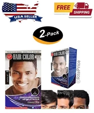 2 Pcs Men Hair Color Black, Jet Black Hair Permanent Dye Color Advanced Formula
