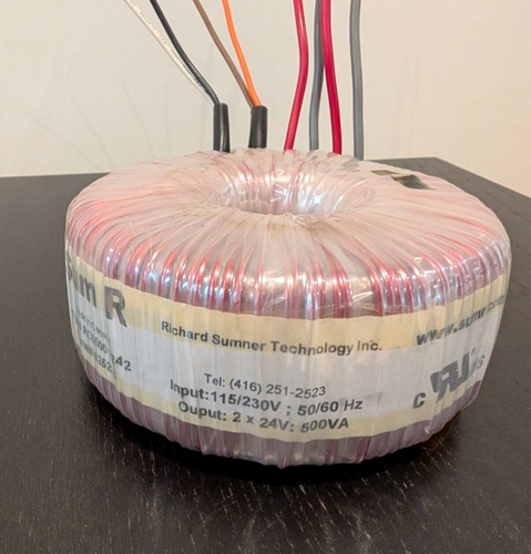 SumR 500VA Toroidal Transformer RC0500-924-2 115/230Vac to 24V (50/60Hz) - Picture 3 of 5