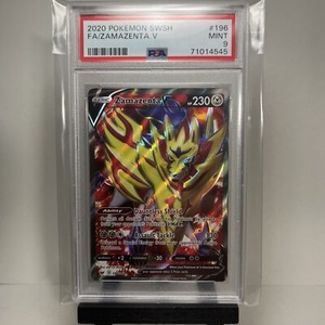 Zamazenta V 196/202 Full Art Pokemon Sword & Shield Base PSA 9 Mint #196