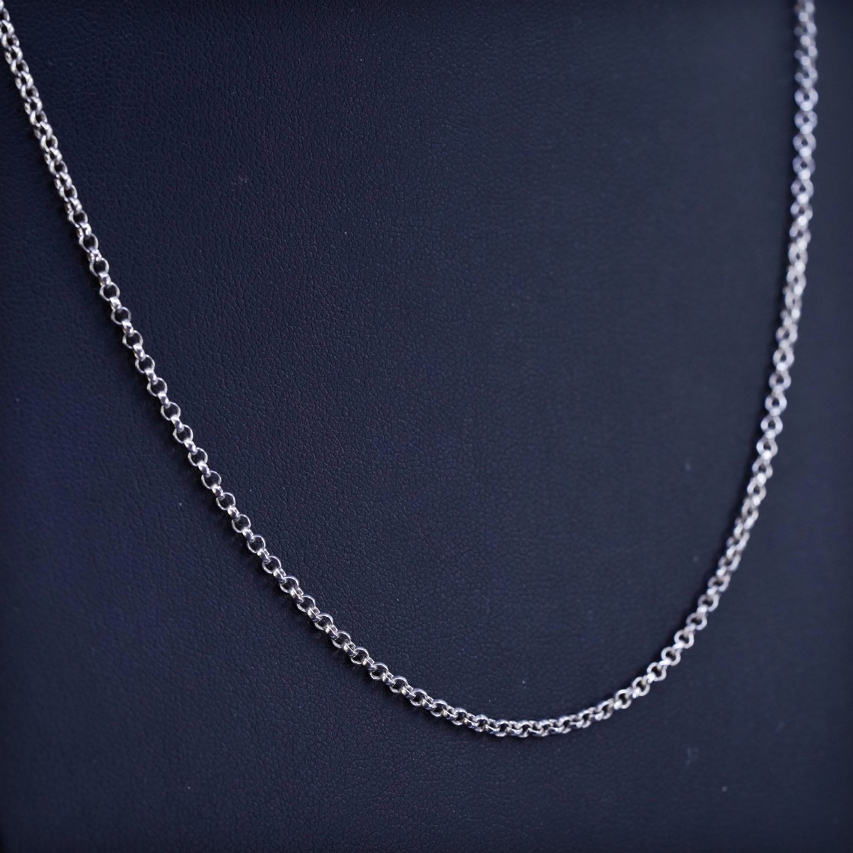 18” 1.6mm, vintage sterling silver 925 circle chain necklace