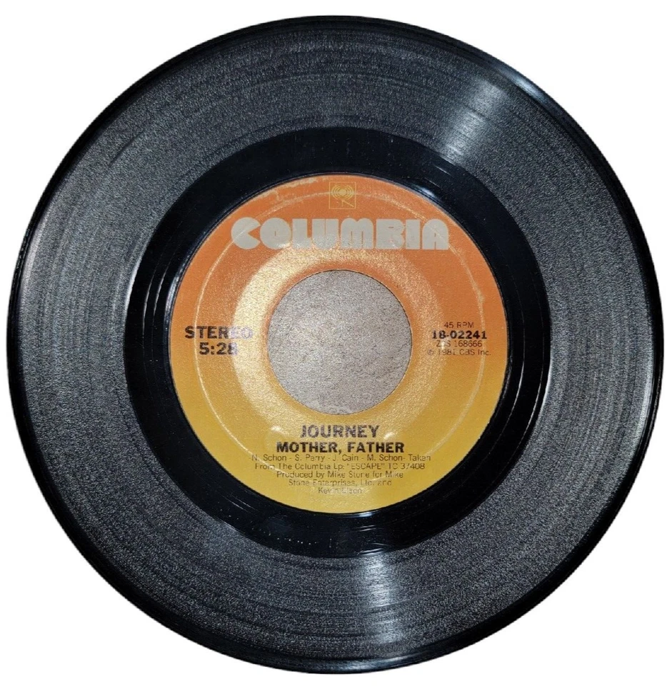 Journey Mother Father/Who's Crying Now Vinyl 45 RPM Record Columbia - Image 2 of 4