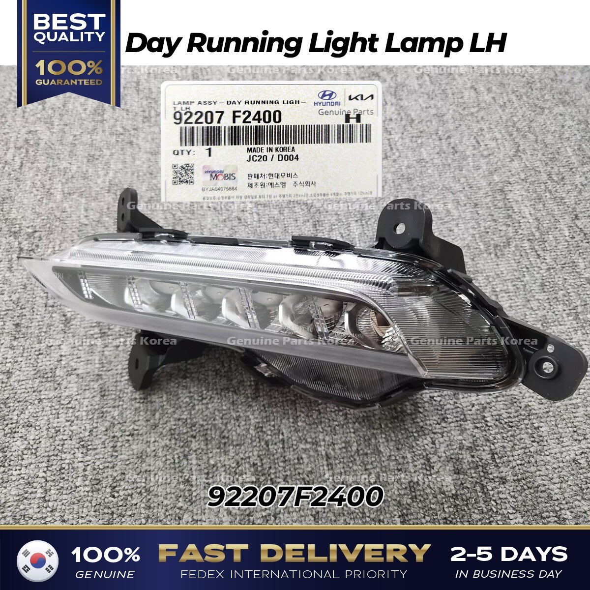 ⭐Genuine⭐ Day Running Light Lamp LH 92207F2400 for Hyundai
