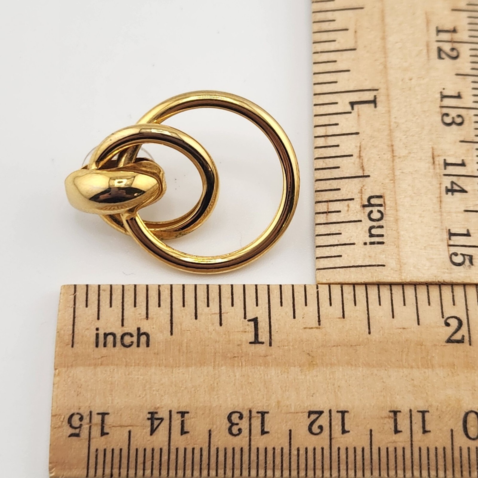 Classy Double Interlocking Circle Hoop Pierced Ea… - image 5