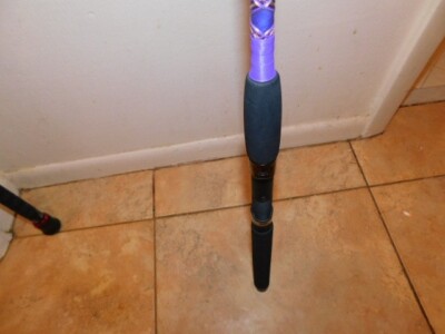 custom purple fishing rod Carbon Elite Spinning SlimeCat Rods 2 piece Zebco, Spincast Reel and Fishing