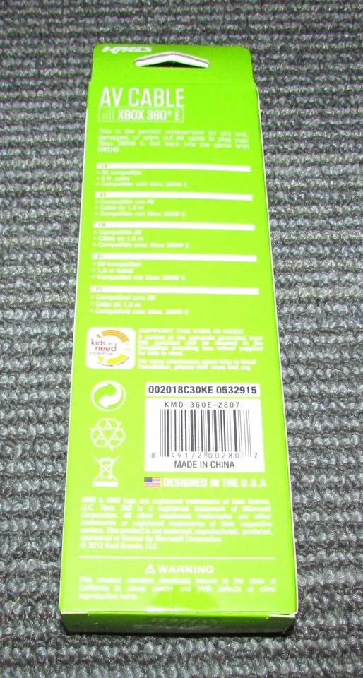 KMD Xbox 360 E Slim Composite AV TV Cable Brand New / Fast Shipping - Image 2 of 2