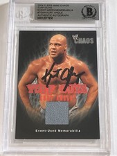 WWE Kurt Angle RARE 2004 Fleer Chaos Tuff Guys Event Used Memorabilia And Auto