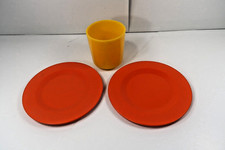 FISHER PRICE 1987 FUN WITH FOOD DISHES VINTAGE 4 PCS