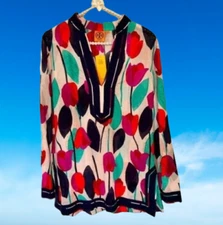 New $295 TORY BURCH Ballet Pink Tulip TUNIC Womens Resort Cover Up Size 8