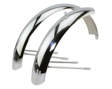 26 X 4.00 FAT ORIGINAL LOWRIDER BICYCLE CLASSIC STANDARD STEEL FENDER SET CHROME