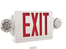 Lithonia Lighting-LHQM Series 120/277-Volt Integrated LED White Red Exit 