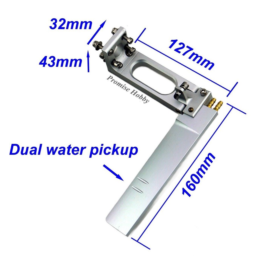Alloy Dual Water Pickup Rudder Stinger Strut 1/4