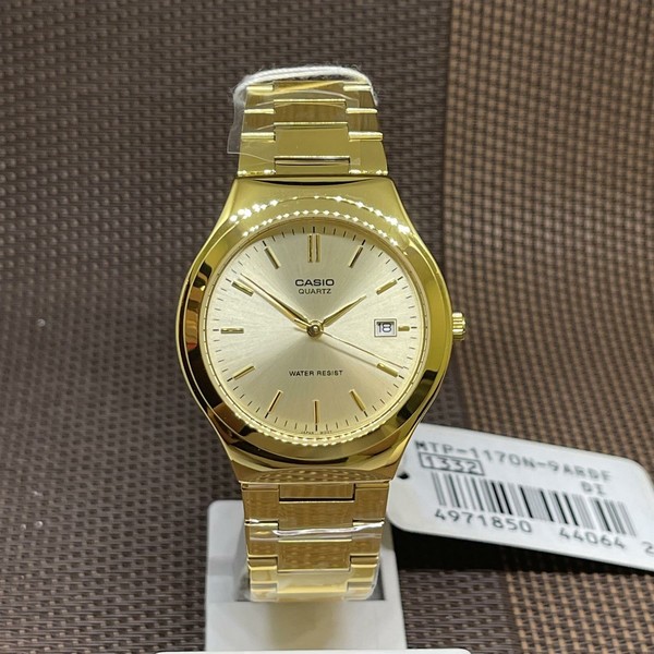 Casio MTP-1170N-9A Analog Herren Gold Zifferblatt Edelstahl Datum Quarzuhr-image