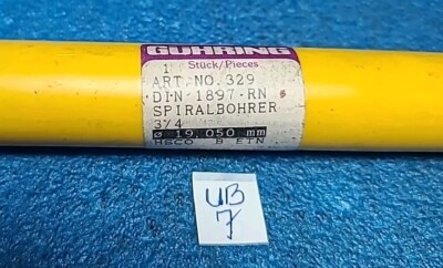 GUHRING   NO . 329  DIN 1897 RN  SPIRALBOHRER  3/4    #19,050 MM  HSCO