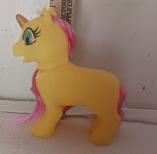 new Unicorn 5   Long Hair pink Horse Figure color . yellow