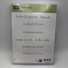 Stampin Up Sweet Essentials Stamp Set Of 8 Stamps Retired 126457 NEW