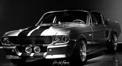 1967 Ford Mustang Shelby GT 500 - Classic Sports Car Framed Canvas Photograph