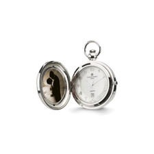 Charles Hubert Chrome Finish Brass Photo Insert Pocket Watch