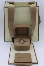 DAVID YURMAN Armory Signet Ring in Black Titanium & 18K Gold Size 6 - DIAMONDS