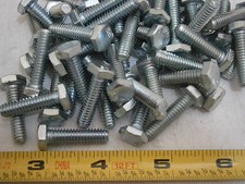 Hex Cap Bolts 1/4-20 x 1" Long Grade 2 Steel Zinc Plated Lot of 25 6202