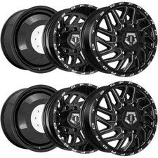 Set-6 Tis 544bm Dually 20x8.25 8x6.5 127mm Black Milled Wheels Rims 20 Inch