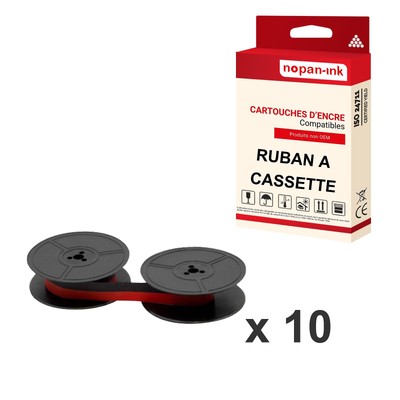 Ruban Pour Machine à écrire - Nylon, Bicolore Noir & Rouge, 10 Mètres, Compatible Olivetti Et Autres