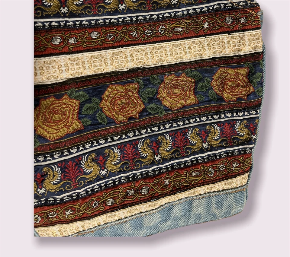 Chaleco vaquero recortado vintage denim años 80 talla 12 tostadas francesas Foto 3 de 3